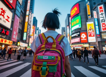 découvrez mon carnet de voyage immersif à travers les quartiers vibrants de harajuku et shibuya, entre mode, culture et aventures urbaines avec mon sac à dos.