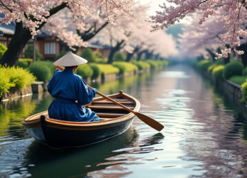 découvrez une croisière paisible en barque traditionnelle à travers les charmants canaux pittoresques de yanagawa, pour une expérience authentique et relaxante au cœur de la nature japonaise.