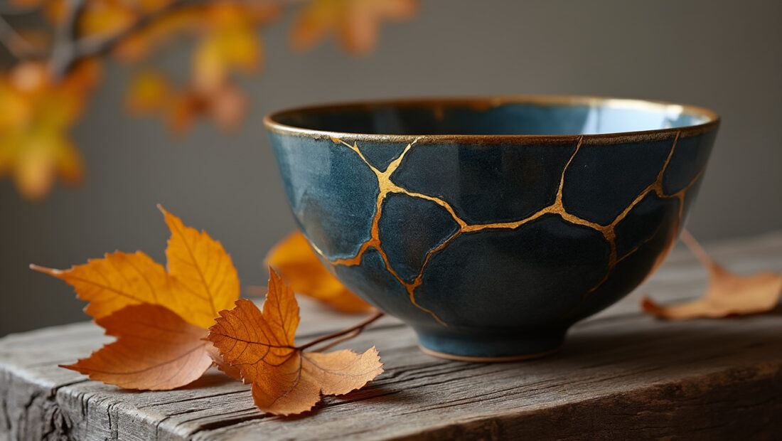 découvrez le kintsugi, l'art japonais ancestral qui sublime les fissures avec de l'or, en harmonie avec la philosophie wabi-sabi valorisant la beauté de l'imperfection et de l'éphémère.