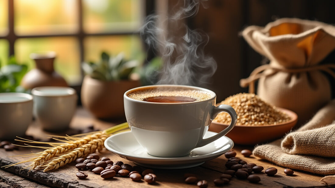 dĂ©couvrez le cafĂ© dâorge, une alternative naturelle au cafĂ© traditionnel, savoureuse et sans cafĂ©ine, idĂ©ale pour vos pauses gourmandes.