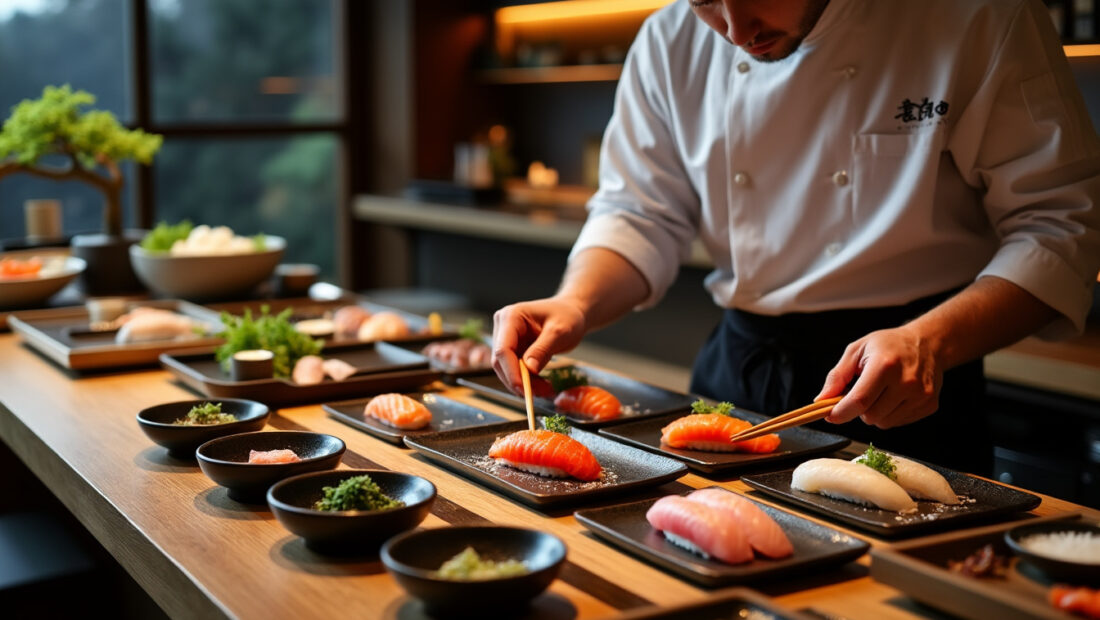 découvrez l'omakase, l'art culinaire japonais où chaque repas est une expérience unique orchestrée par le chef. guide complet et meilleures adresses pour savourer cette tradition raffinée.
