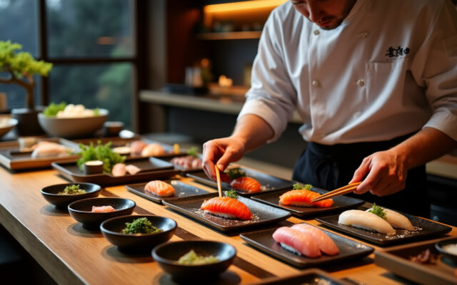 découvrez l'omakase, l'art culinaire japonais où chaque repas est une expérience unique orchestrée par le chef. guide complet et meilleures adresses pour savourer cette tradition raffinée.