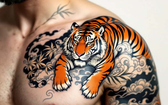 découvrez la signification du tigre dans le tatouage japonais : un symbole puissant de courage, de force et de protection.